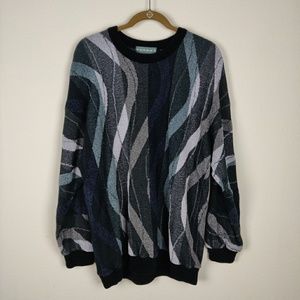 Tundra vintage crewneck cosby sweater gray black